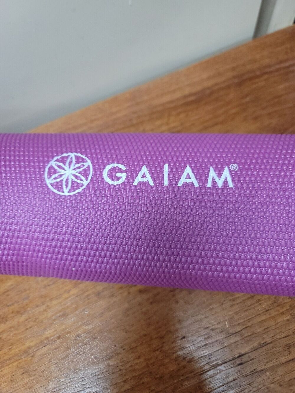 Gaiam Solid Color Yoga Mat, Non Slip Exercise & Fitness Mat - Purple 4mm